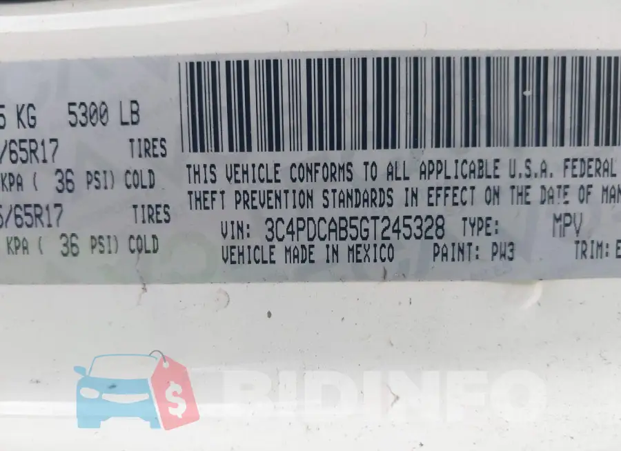3C4PDCAB5GT245328 Photo# 9