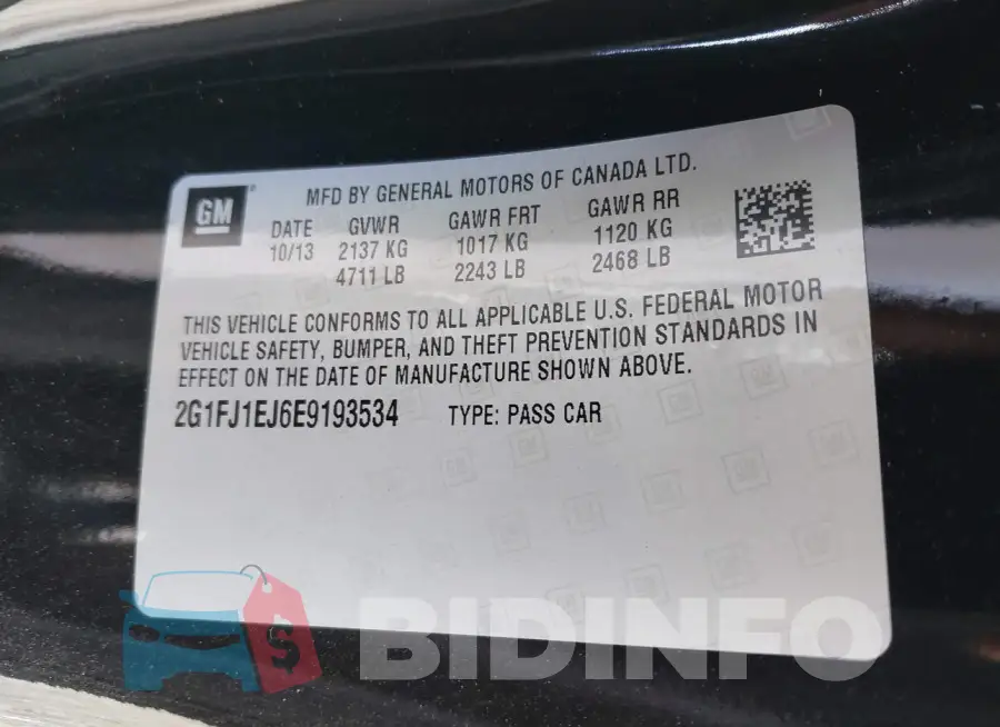 2G1FJ1EJ6E9193534 Photo# 9