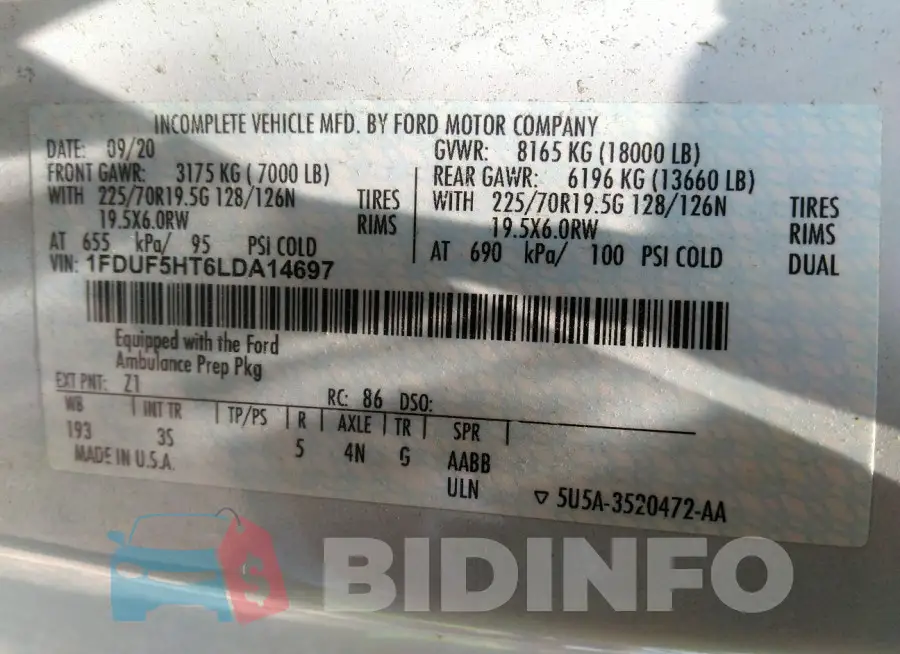 1FDUF5HT6LDA14697 Photo# 9