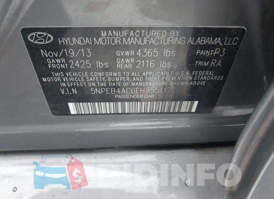 5NPEB4AC6EH855117 Photo# 9