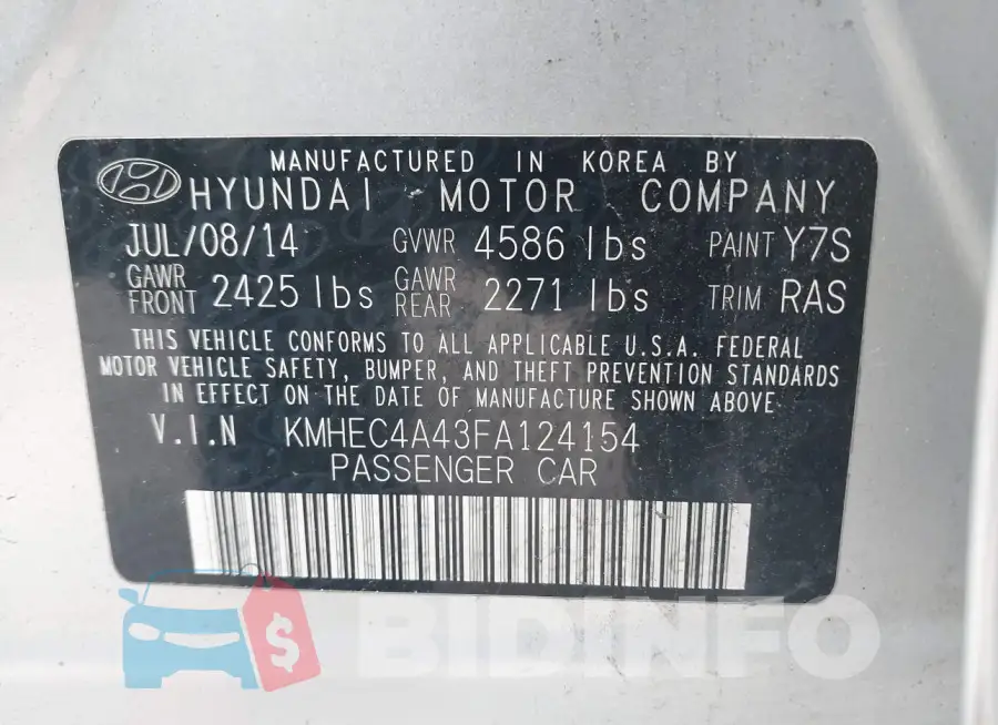 KMHEC4A43FA124154 Photo# 9