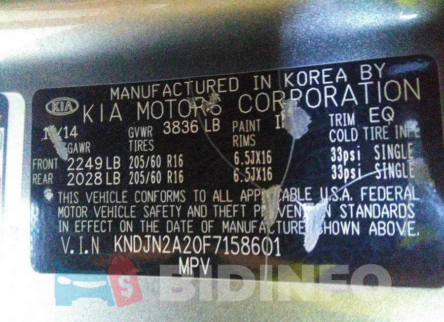 KNDJN2A20F7158601 Photo# 9