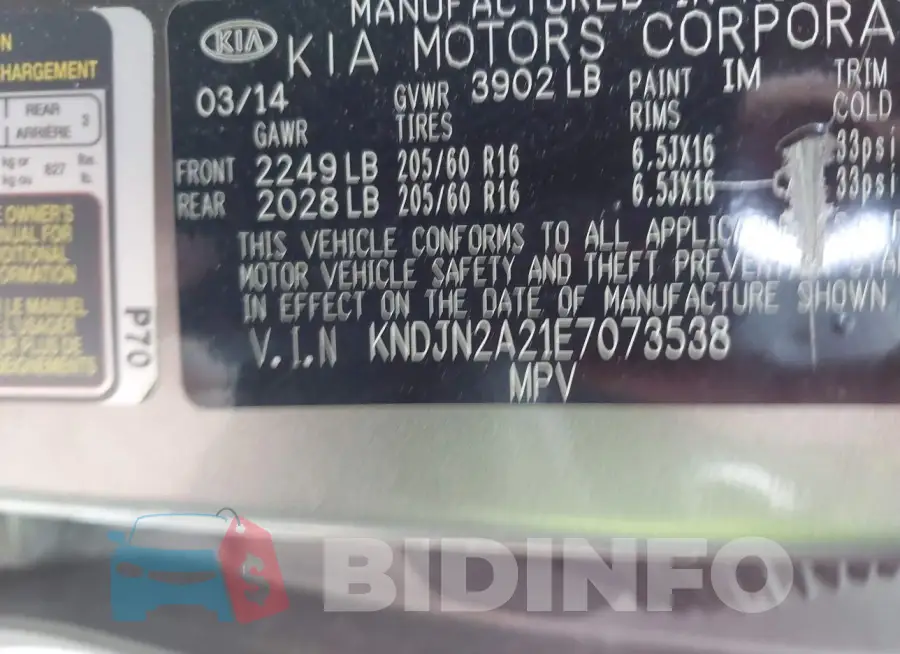 KNDJN2A21E7073538 Photo# 9