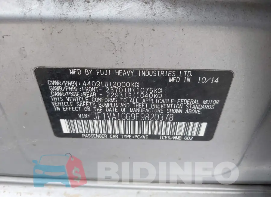 JF1VA1G69F9820378 Photo# 9