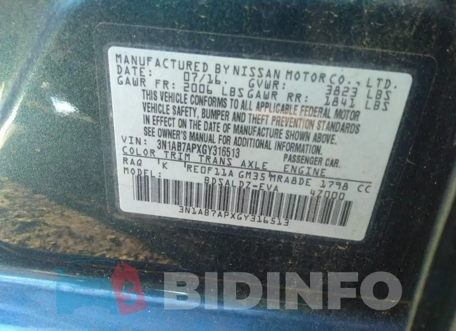 3N1AB7APXGY316513 Photo# 9