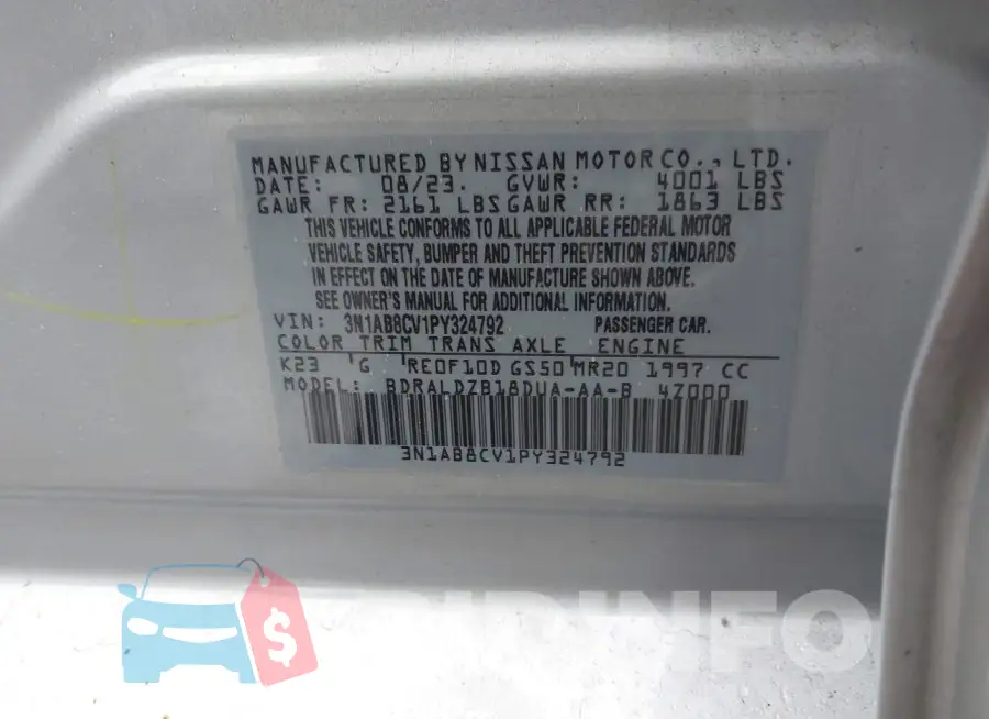 3N1AB8CV1PY324792 Photo# 9