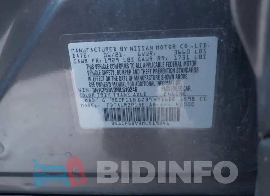 3N1CP5BV3ML519246 Photo# 9