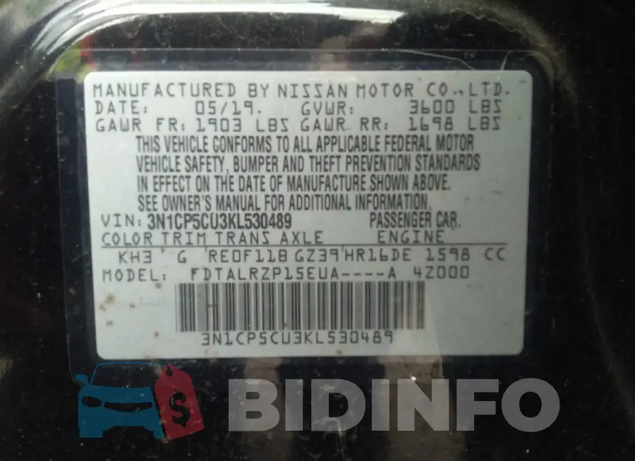 3N1CP5CU3KL530489 Photo# 9