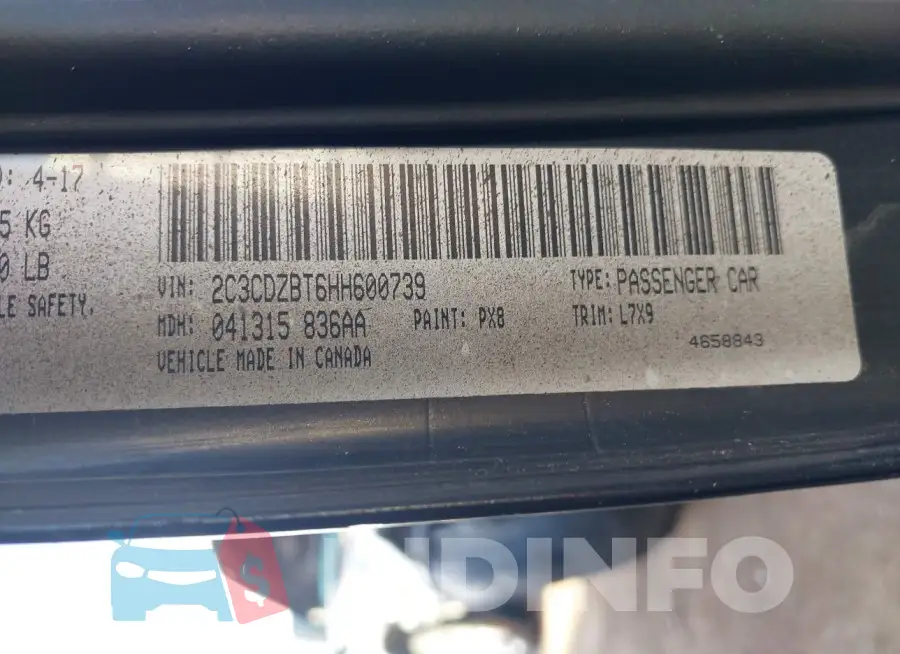 2C3CDZBT6HH600739 Photo# 9