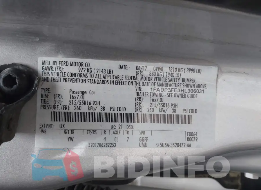 1FADP3FE3HL306031 Photo# 9