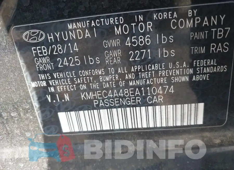 KMHEC4A48EA110474 Photo# 9