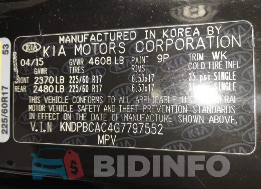 KNDPBCAC4G7797552 Photo# 9