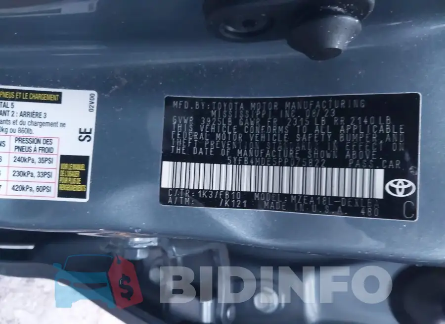 5YFB4MDE5PP075822 Photo# 9