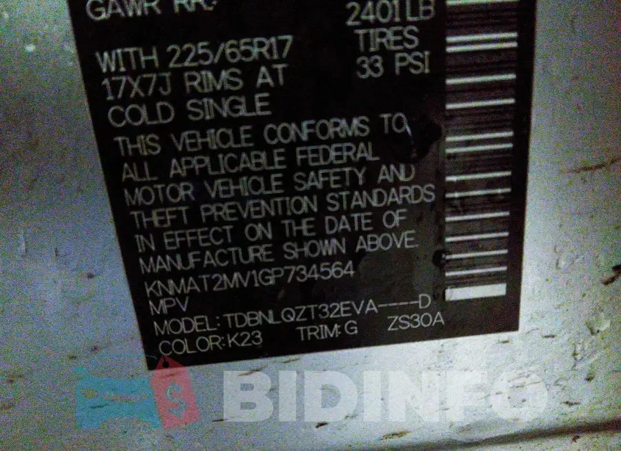 KNMAT2MV1GP734564 Photo# 9