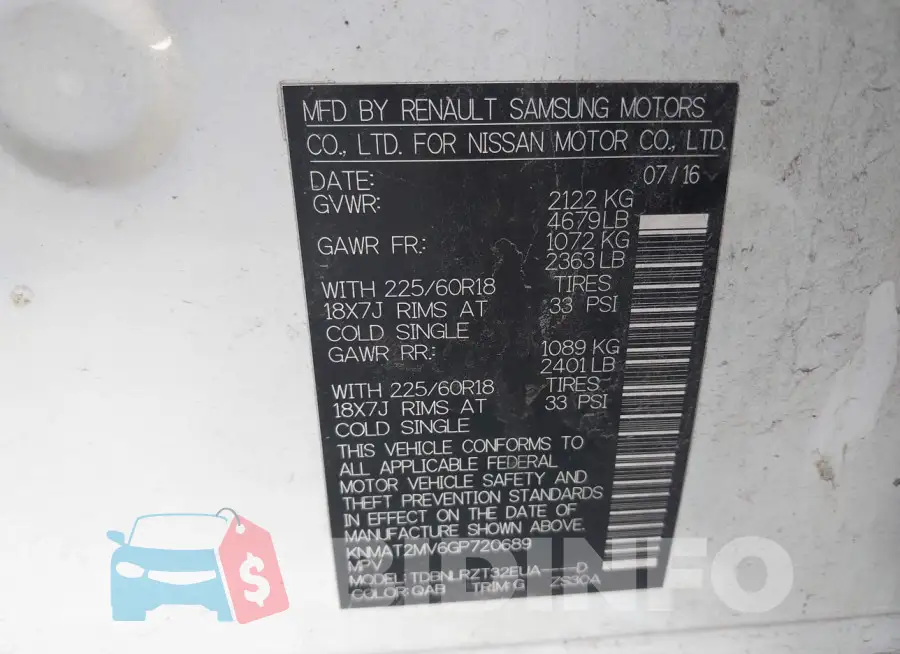 KNMAT2MV6GP720689 Photo# 9