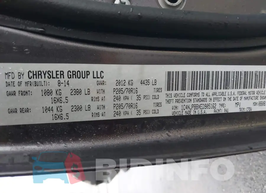 1C4NJPBBXED905162 Photo# 9
