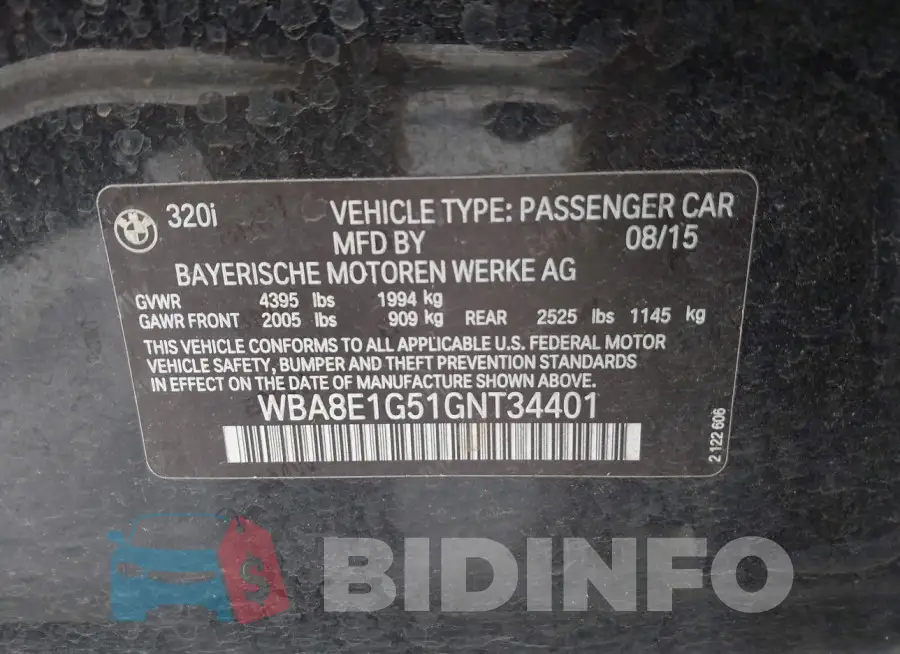 WBA8E1G51GNT34401 Photo# 9