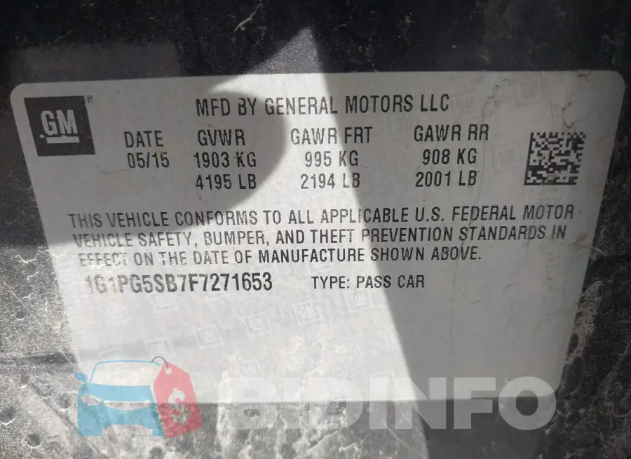 1G1PG5SB7F7271653 Photo# 9