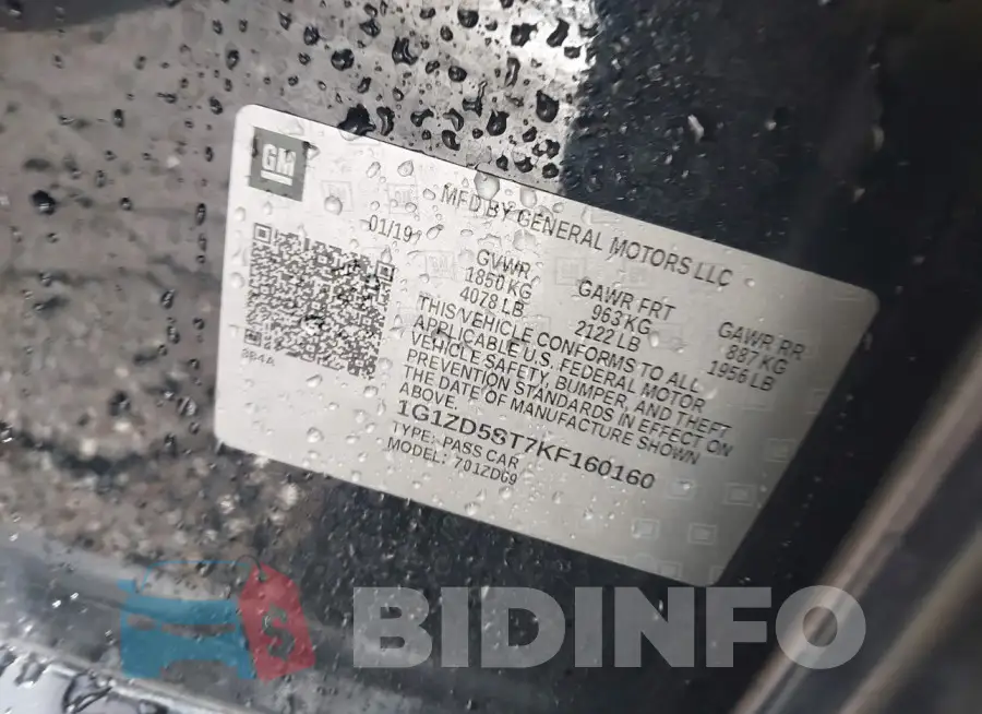 1G1ZD5ST7KF160160 Photo# 8