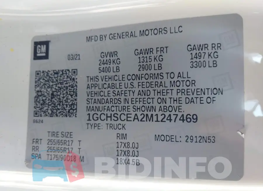 1GCHSCEA2M1247469 Photo# 9