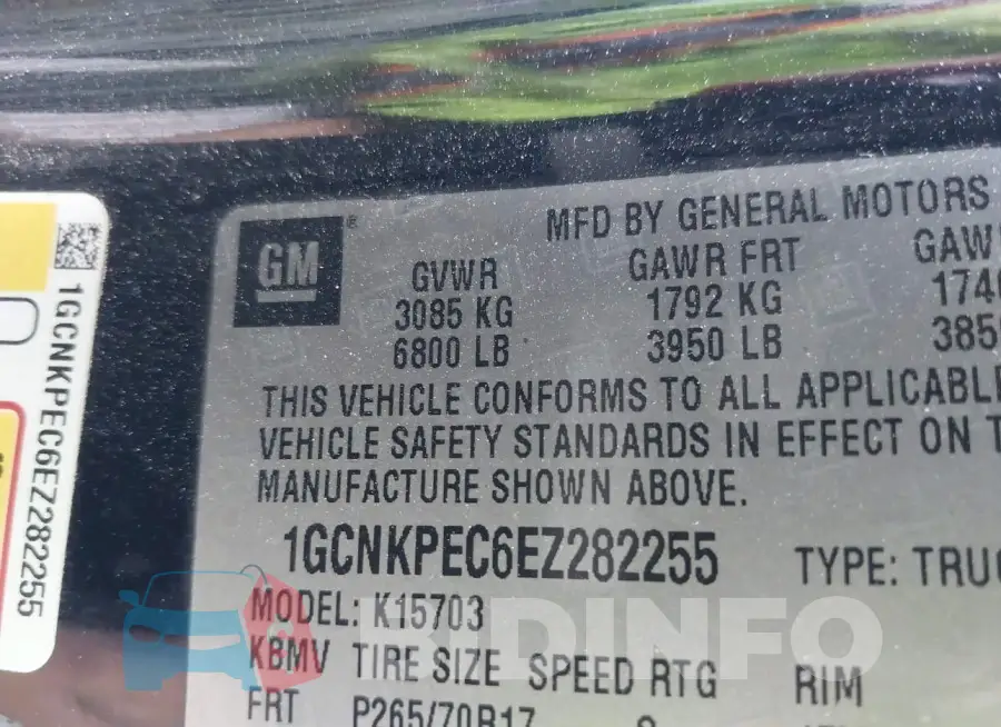 1GCNKPEC6EZ282255 Photo# 9