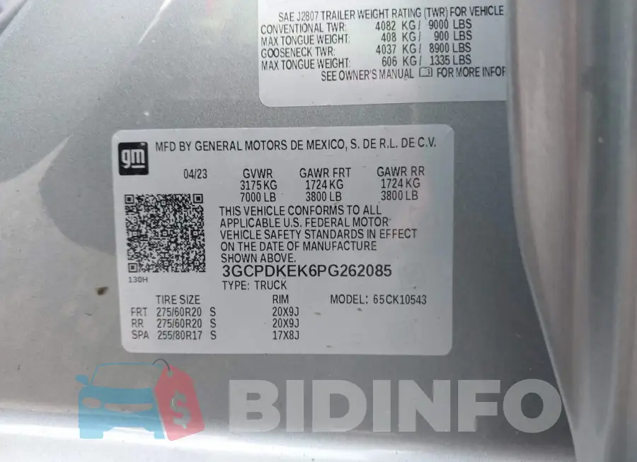 3GCPDKEK6PG262085 Photo# 9
