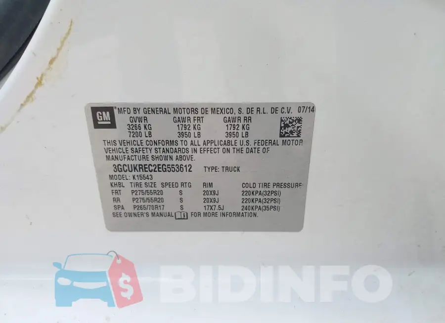 3GCUKREC2EG553612 Photo# 9