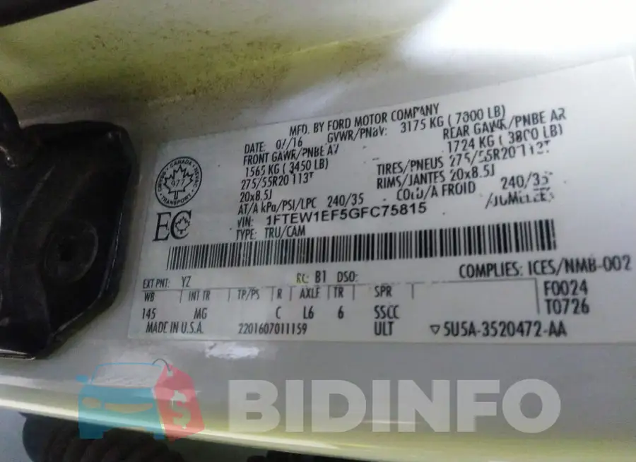 1FTEW1EF5GFC75815 Photo# 9