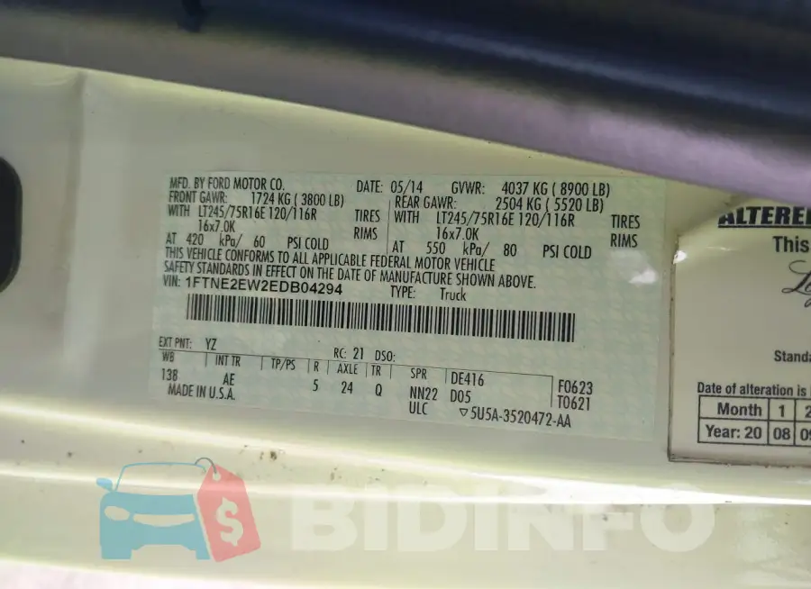 1FTNE2EW2EDB04294 Photo# 9
