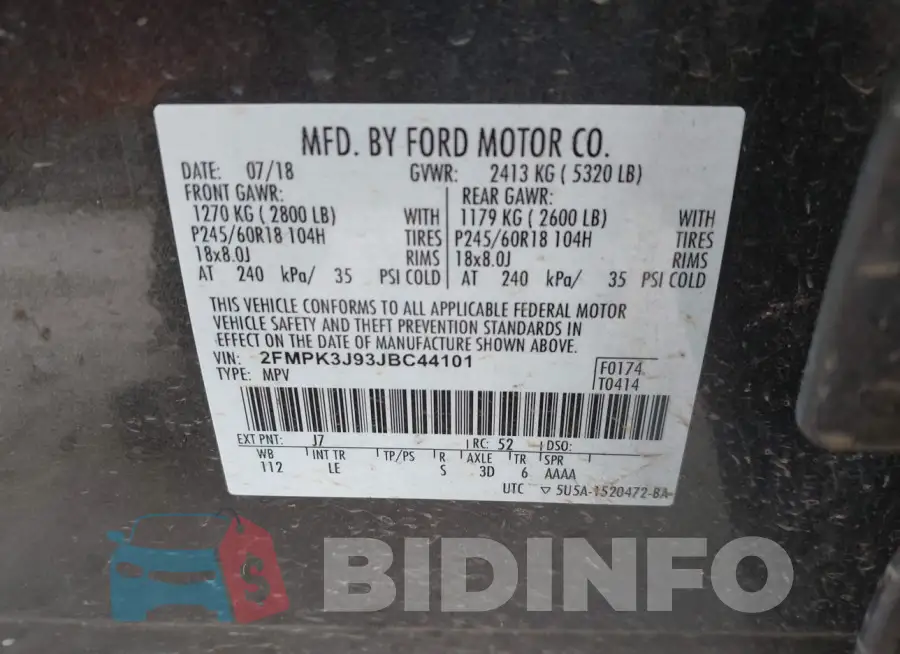 2FMPK3J93JBC44101 Photo# 9
