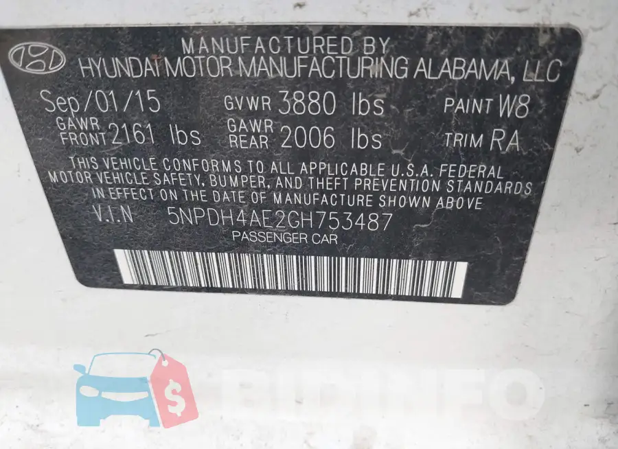 5NPDH4AE2GH753487 Photo# 9