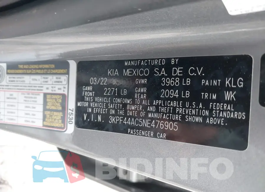 3KPF44AC5NE476905 Photo# 9