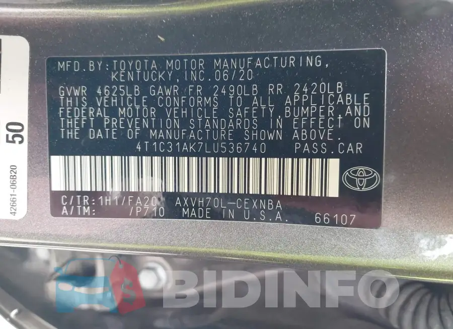 4T1C31AK7LU536740 Photo# 9