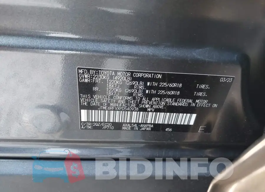 JTME6RFVXPD540938 Photo# 9