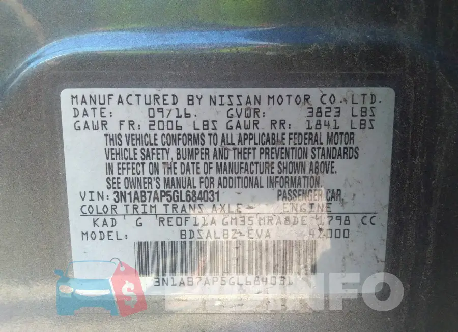 3N1AB7AP5GL684031 Photo# 9