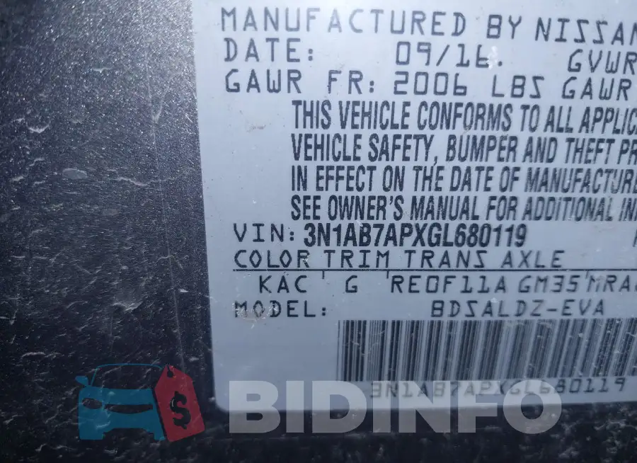3N1AB7APXGL680119 Photo# 8