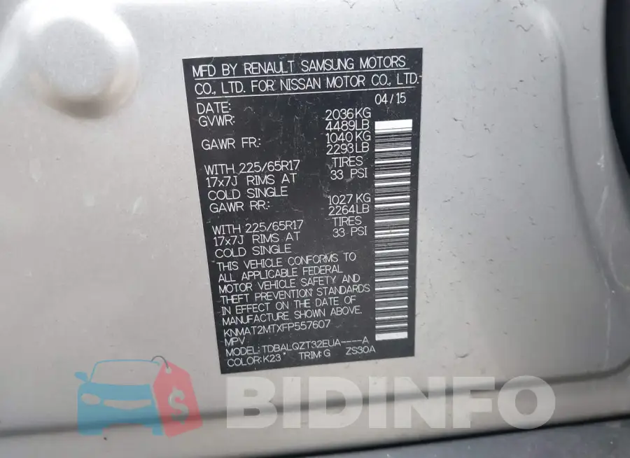 KNMAT2MTXFP557607 Photo# 9