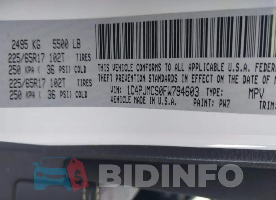1C4PJMCS0FW794603 Photo# 9