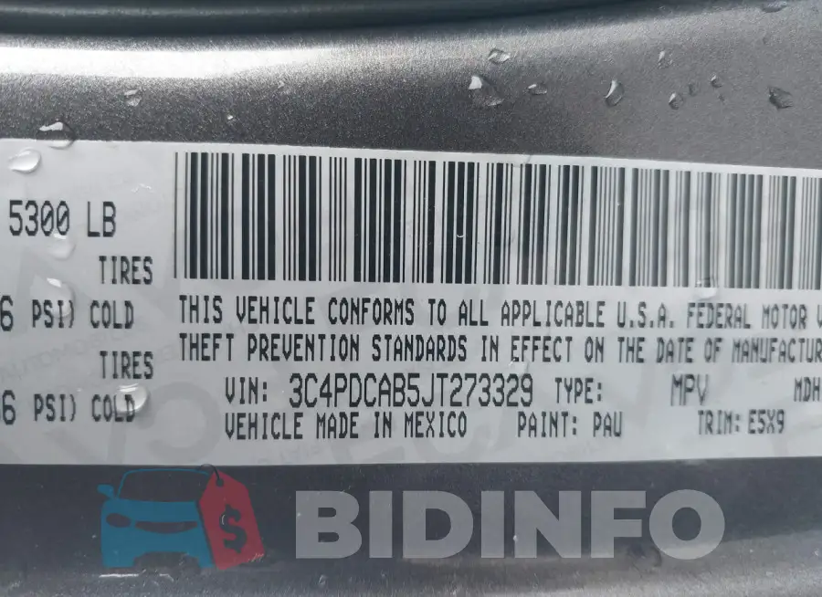 3C4PDCAB5JT273329 Photo# 9