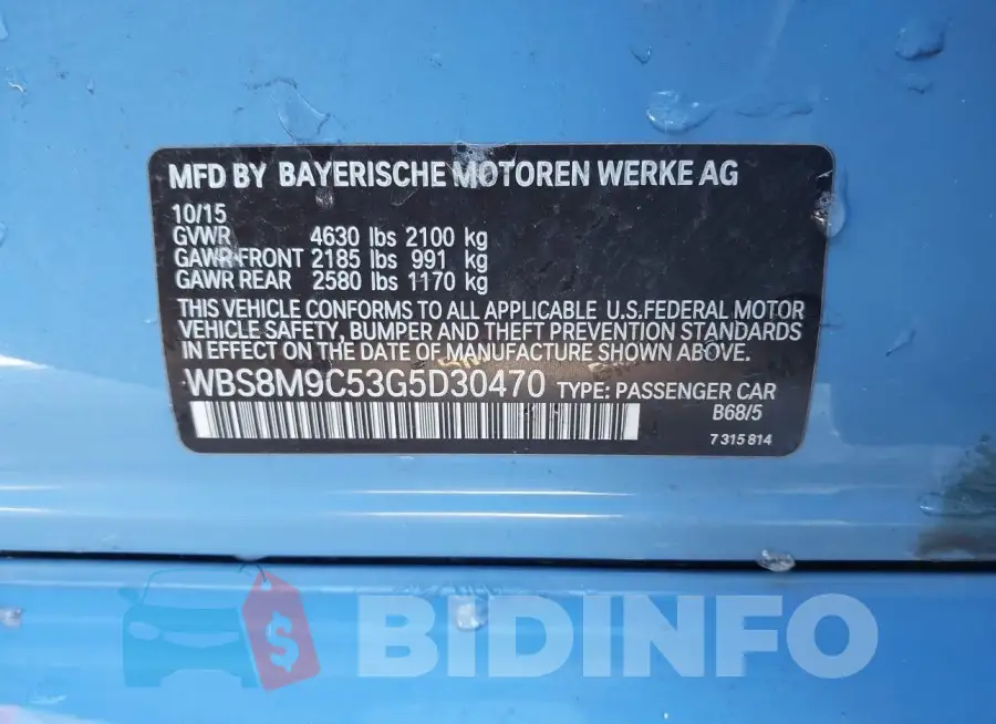 WBS8M9C53G5D30470 Photo# 9