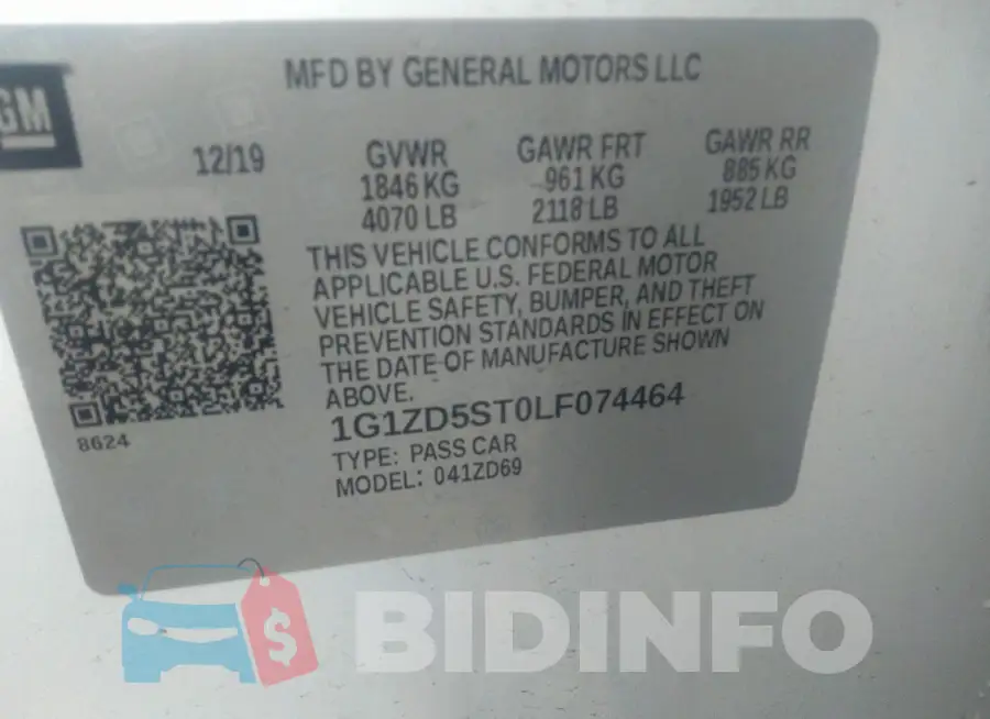 1G1ZD5ST0LF074464 Photo# 9