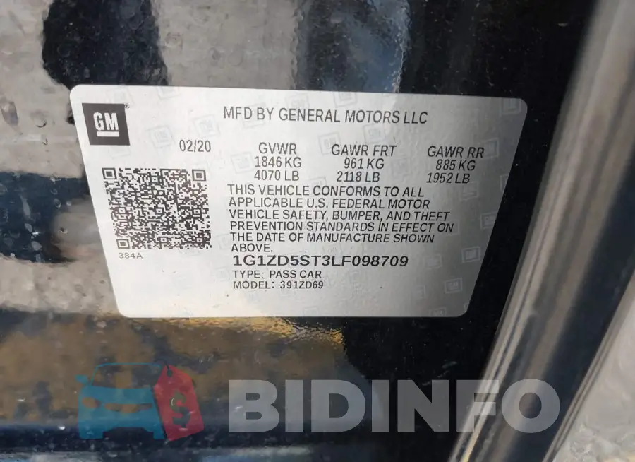 1G1ZD5ST3LF098709 Photo# 9