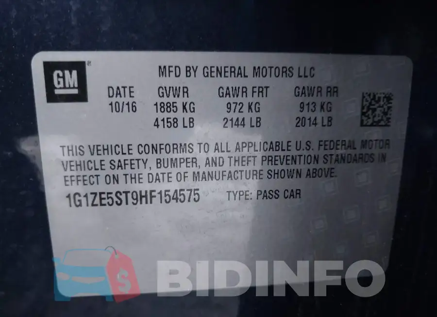 1G1ZE5ST9HF154575 Photo# 9