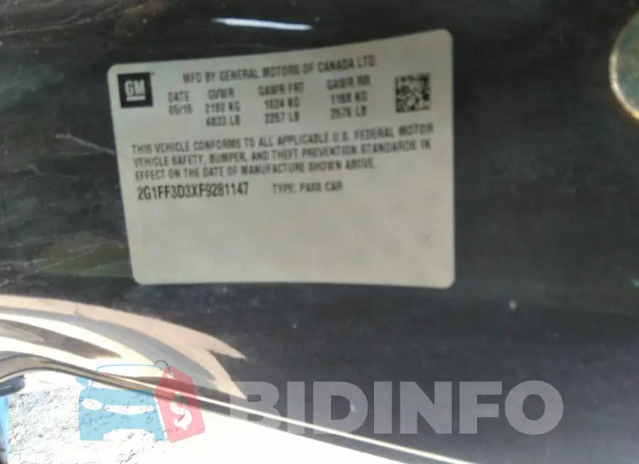 2G1FF3D3XF9281147 Photo# 9