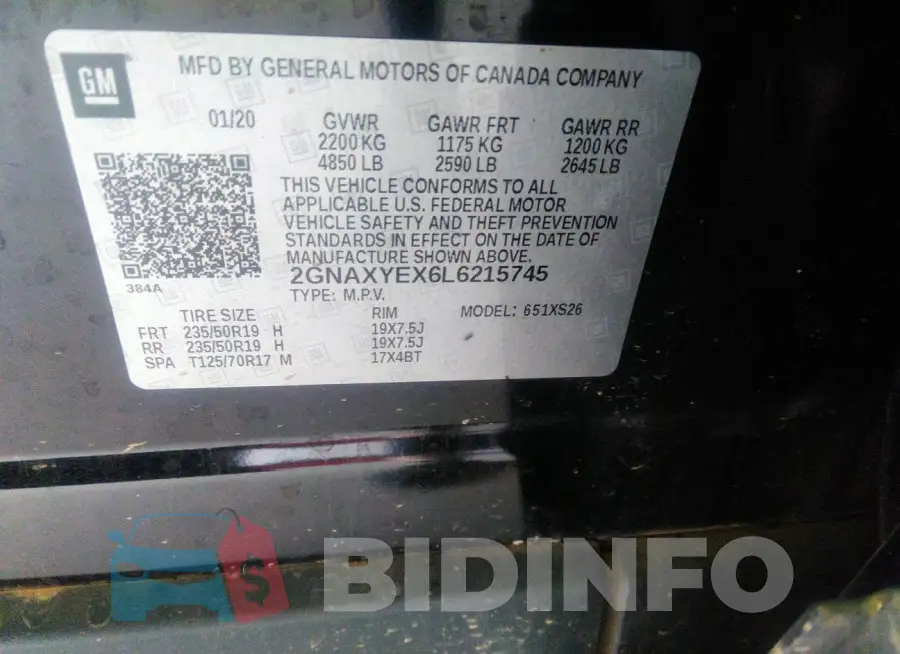 2GNAXYEX6L6215745 Photo# 9