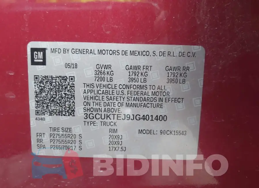 3GCUKTEJ9JG401400 Photo# 9