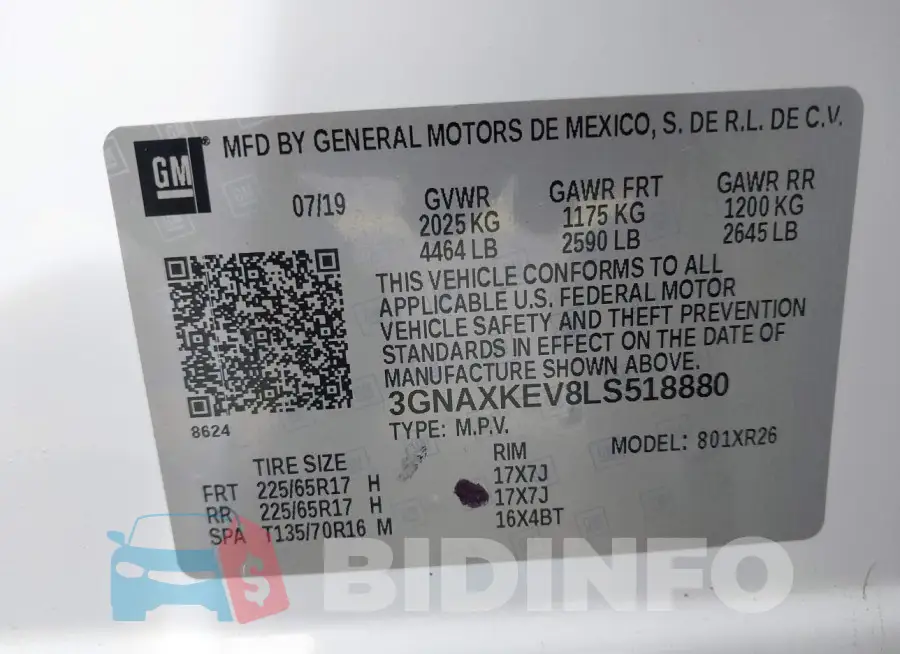 3GNAXKEV8LS518880 Photo# 9