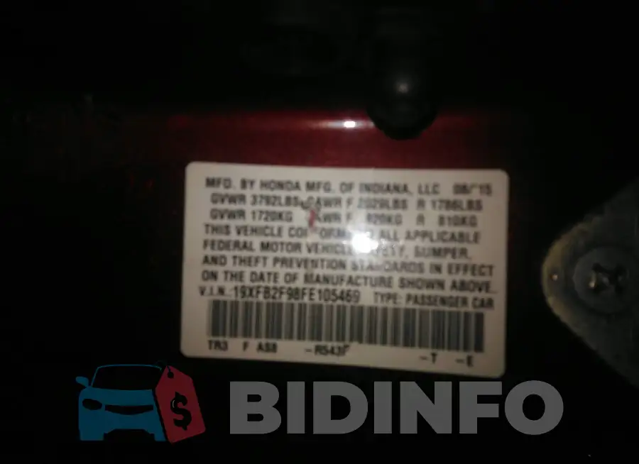 19XFB2F98FE105469 Photo# 9