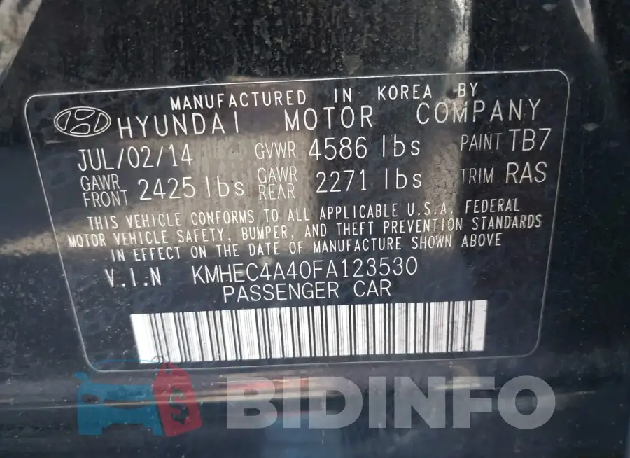 KMHEC4A40FA123530 Photo# 9