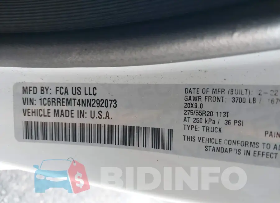 1C6RREMT4NN292073 Photo# 9